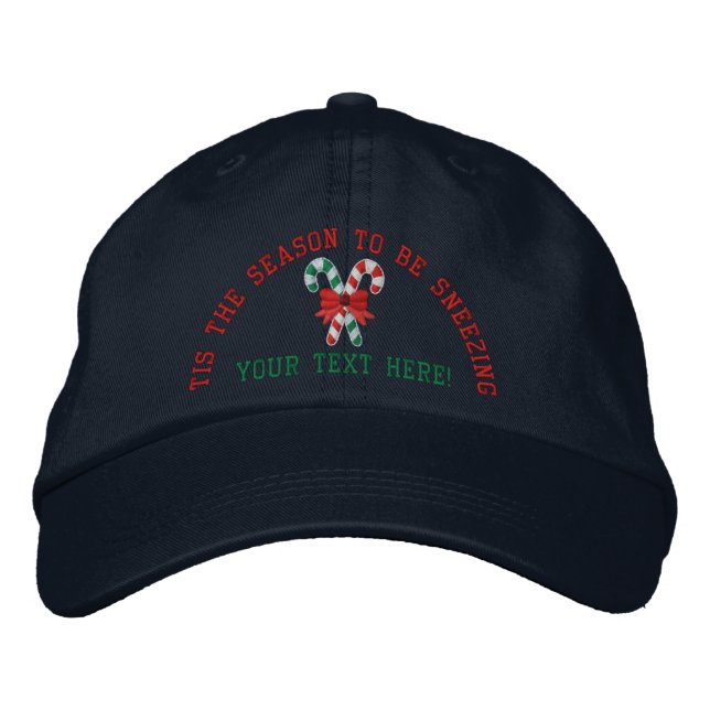 Casquette Brodée Sucres de canne de éternuement personnalisés de (Devant)