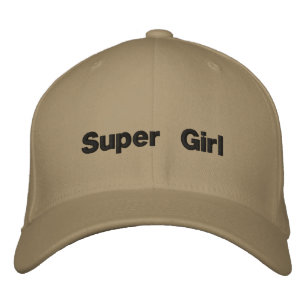 Casquette Brodée Super Girl couleur kaki Flexfit laine texte de fil