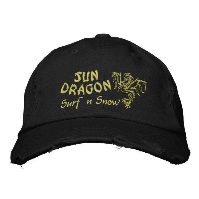 Casquette Brodée Surf Sun Dragon et neige (Devant)