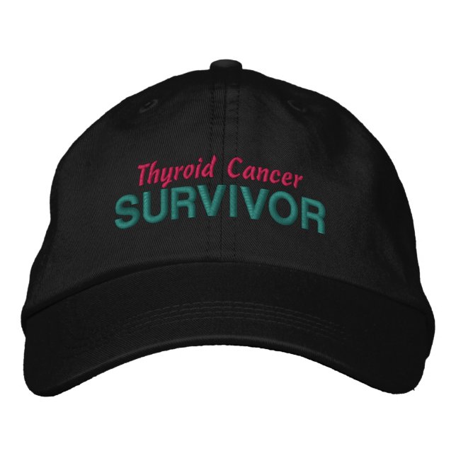 Casquette Brodée Survivant du cancer de la thyroïde (Devant)