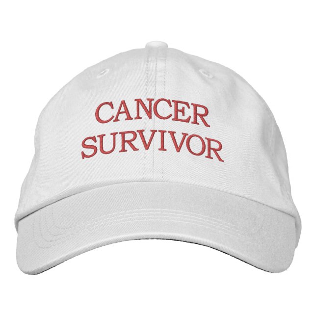 CASQUETTE BRODÉE SURVIVANT DU CANCER - ROUGE (Devant)