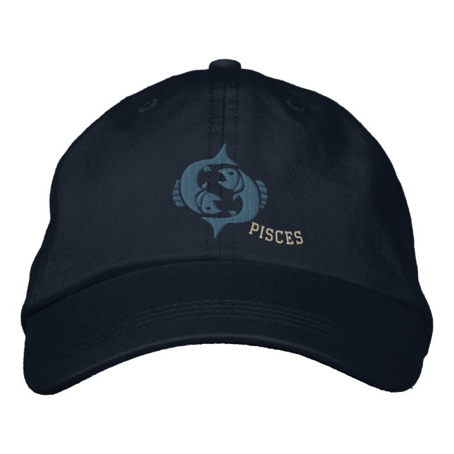 Casquette Brodée Symbole zodiaque Pisces Broderie 19 févr. - 20 mar (Devant)