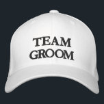 Casquette Brodée Team Groom mariage noir et blanc<br><div class="desc">Team Groom noir et blanc mariage brodé Casquette de baseball Disponible en plusieurs couleurs et options</div>