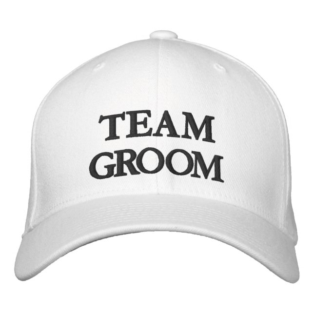 Casquette Brodée Team Groom mariage noir et blanc (Devant)