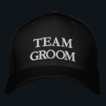 Casquette Brodée Team Groom noir et blanc élégant mariage chic<br><div class="desc">Team Groom noir et blanc élégant mariage brodé Casquette de baseball. Disponible en plusieurs couleurs et options</div>