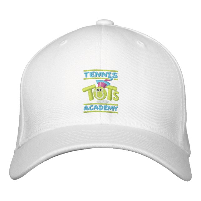 Casquette Brodée Tennis Tots Academy empilé logo, nom, site web (Devant)