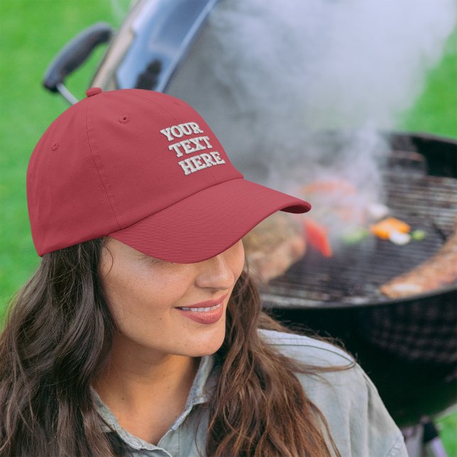Casquette Brodée Texte blanc personnalisé rouge (Créateur téléchargé)