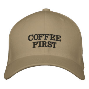 Casquette Brodée Texte en gras Café d'abord 