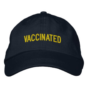 Casquette Brodée Texte jaune doré vacciné
