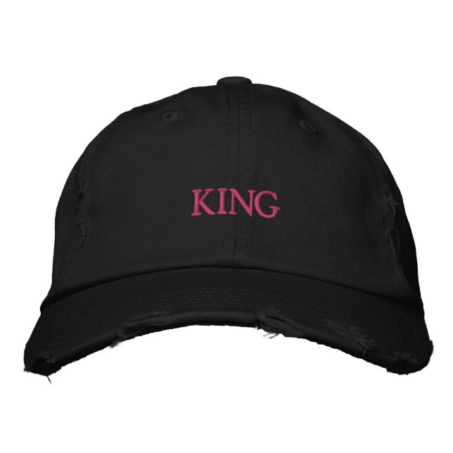 Casquette Brodée Texte KING Personnalisé Élevez vos hommes Casquett (Devant)