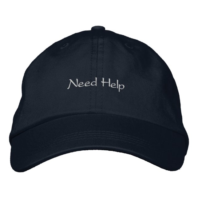 Casquette Brodée Texte personnalisé d'aide imprimé Guide-Hat Demand (Devant)