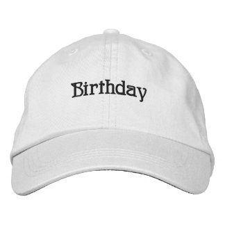 Casquette Brodée Texte personnalisé de vœux d'anniversaire en noir 