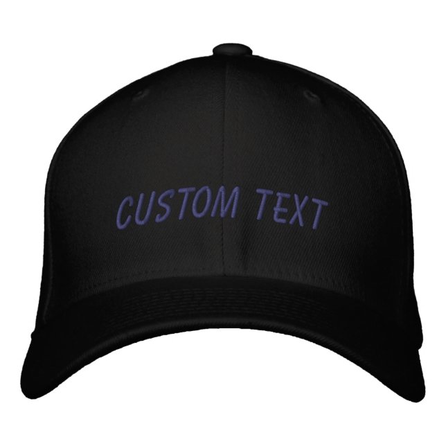 Casquette Brodée Texte Personnalisé Noir Gris Vos Mots (Devant)