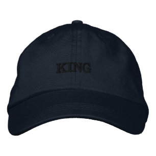 Casquette Brodée Texte Roi Hommes Beau Look Classique Couleur Navy