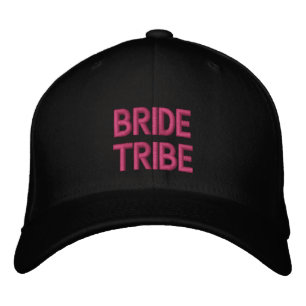 Casquette Brodée Tribu de la Mariée Typographie Rose Enterrement de