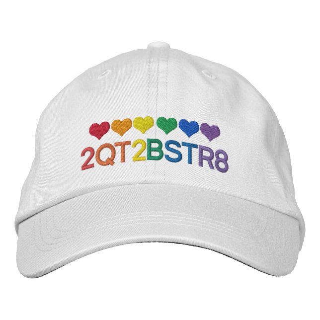 Casquette Brodée Trop mignon Pour Être Droit Gay pride Coeurs Arc E (Devant)