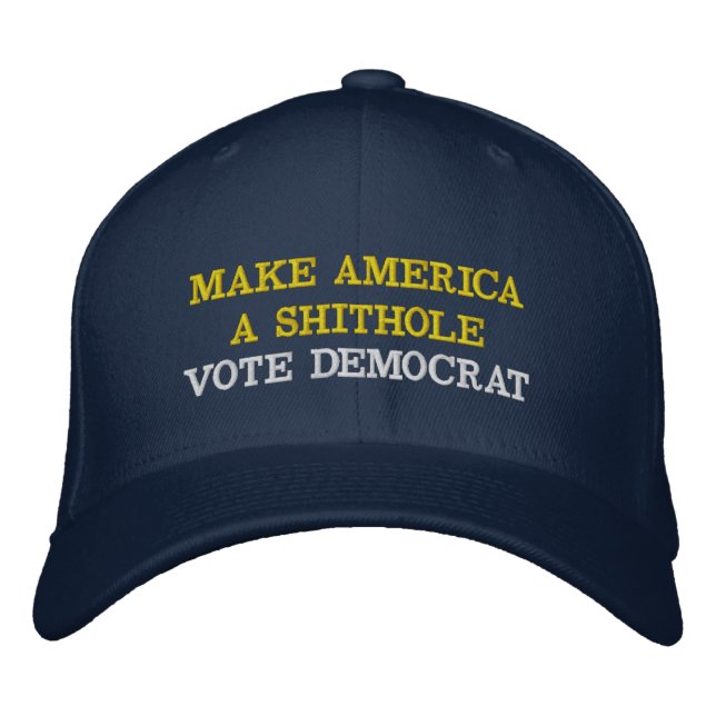 Casquette Brodée Trump 2024 Make America - Drôle anti-Biden (Devant)