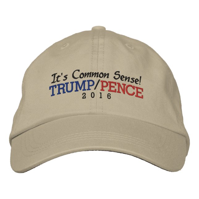 Casquette Brodée Trump Pence 2016 est de bon sens (Devant)