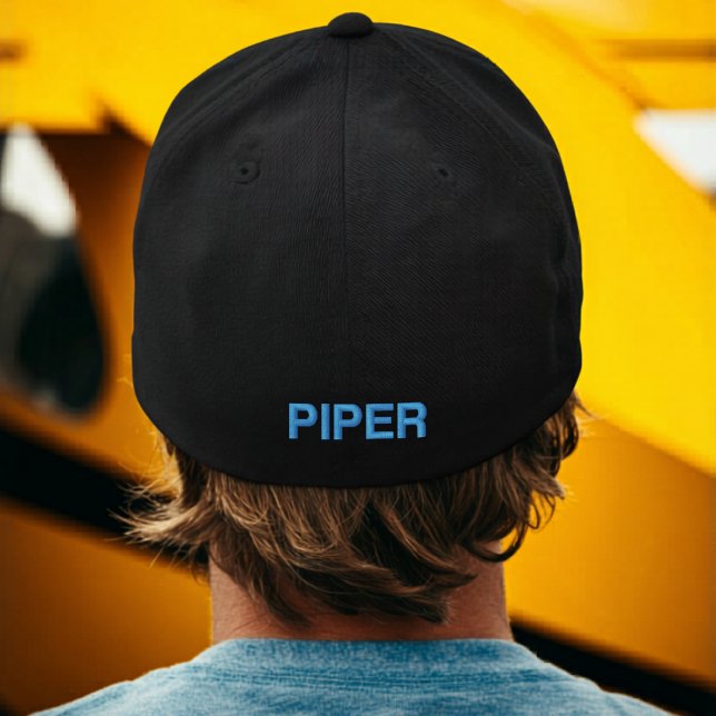 Casquette Brodée Typographie Bleue Anniversaire Pilote Aviation Sim (Créateur téléchargé)