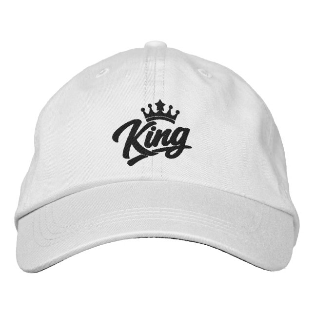 Casquette Brodée Typographie de roi avec couronne (Devant)