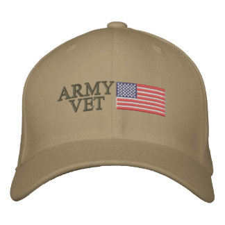 Casquette Brodée Un vétéran de l'armée avec drapeau américain