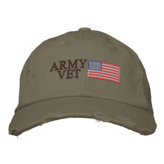 Casquette Brodée Un vétéran de l'armée avec drapeau américain