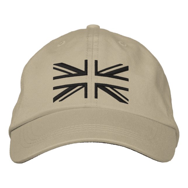 Casquette Brodée Union Jack ~ Noir moderne (Devant)
