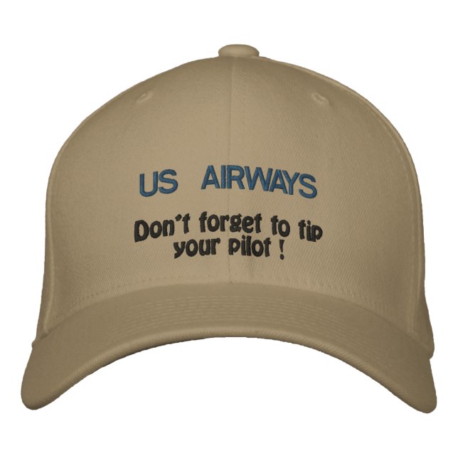 Casquette Brodée US AIRWAYS, N'oubliez pas de donner un pourboire à (Devant)