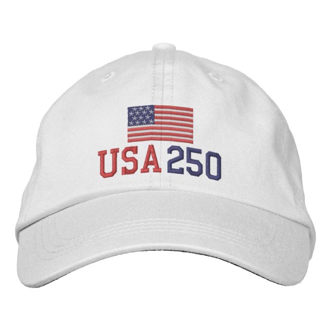 Casquette Brodée USA 250 - with American Flag (Devant)