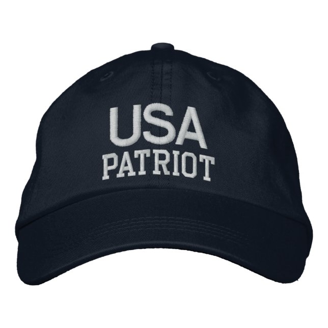 Casquette Brodée USA Patriot brodé Marine/Casquette blanc (Devant)