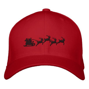 Casquette Brodée Vacances Père Noël Sleigh Ride Scène Broderie