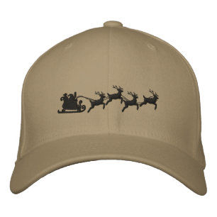 Casquette Brodée Vacances Père Noël Sleigh Ride Scène Broderie