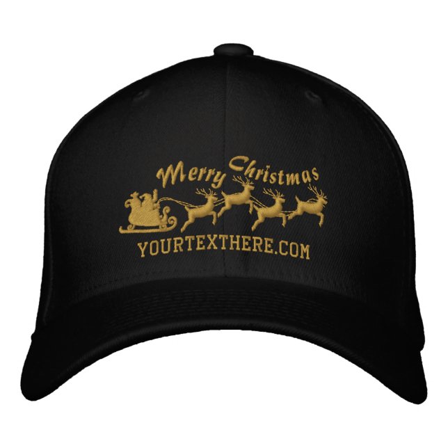 Casquette Brodée Vacances personnalisées Père Noël Sleigh Ride Scèn (Devant)