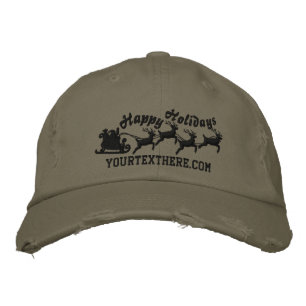 Casquette Brodée Vacances personnalisées Père Noël Sleigh Ride Scèn
