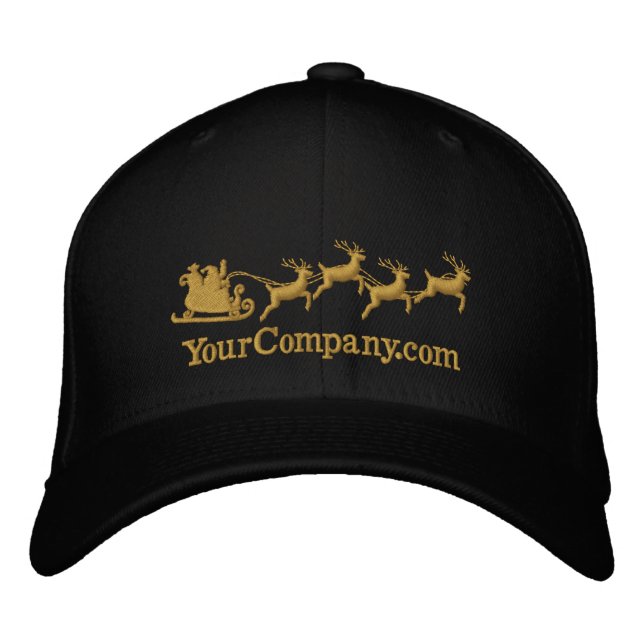 Casquette Brodée Vacances personnalisées Père Noël Sleigh Ride Scèn (Devant)