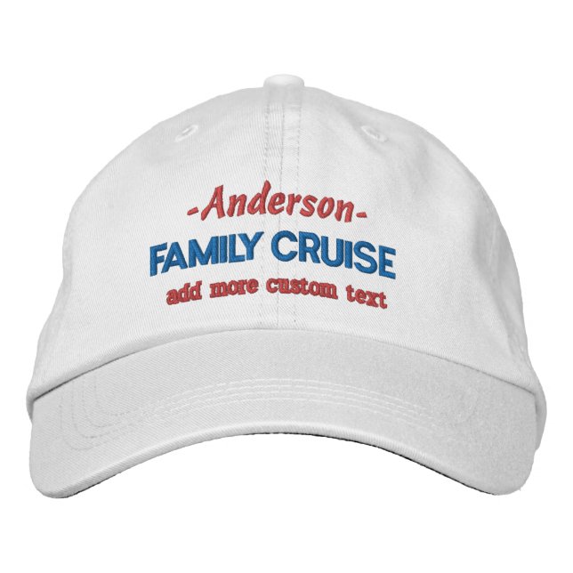 Casquette Brodée Vacances voyage croisière en famille | Nom personn (Devant)