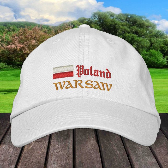 Casquette Brodée Varsovie & Pologne mode / Drapeau polonais (Créateur téléchargé)