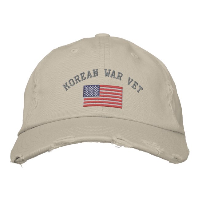 Casquette Brodée vétérinaire coréen avec drapeau américain (Devant)
