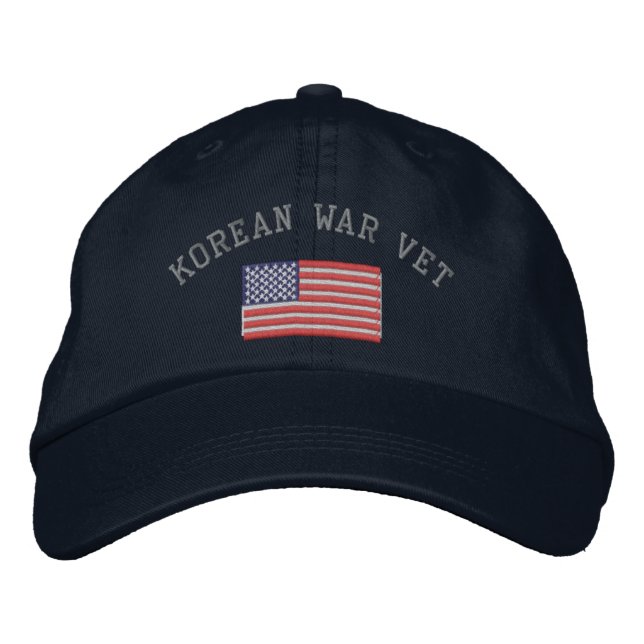 Casquette Brodée vétérinaire coréen avec drapeau américain (Devant)