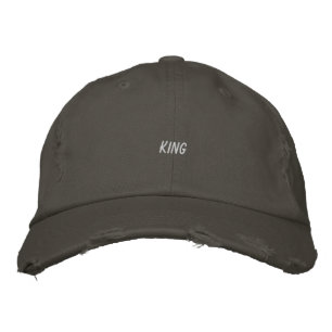 Casquette Brodée Vibrant Red-cap avec texte personnalisé "King"