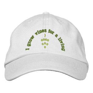 CASQUETTE BRODÉE VIN, VIN, RAISINS,