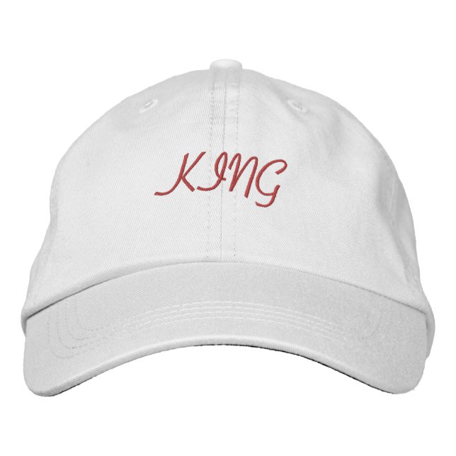 Casquette Brodée Visière Cool et Confortable Texte Roi  (Devant)