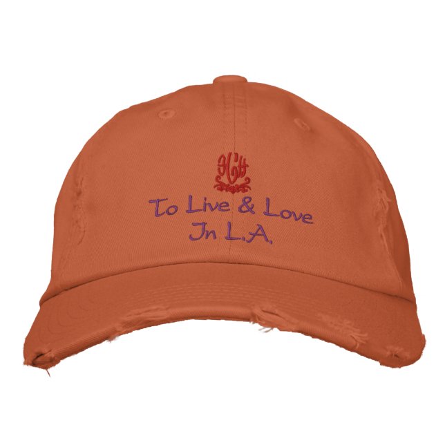 Casquette Brodée Vivre Et Aimer À L.A. Orange (Devant)