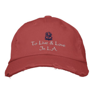 Casquette Brodée Vivre Et Aimer À L.A. Rouge