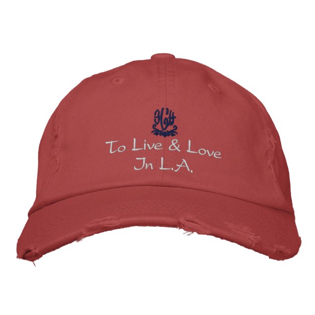 Casquette Brodée Vivre Et Aimer À L.A. Rouge (Devant)