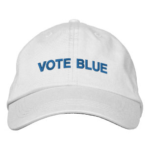 Casquette Brodée Vote bleu blanc texte personnalisé moderne démoc