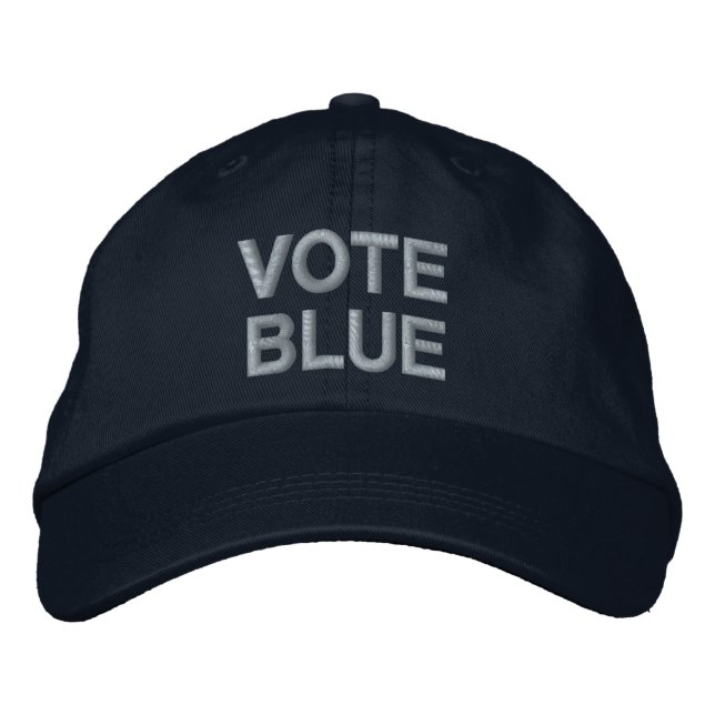 Casquette Brodée Vote Blue bold texte politique (Devant)