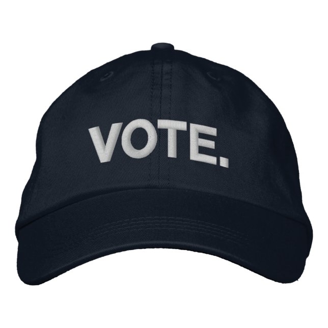 Casquette Brodée Voter blanc moderne en gras (Devant)