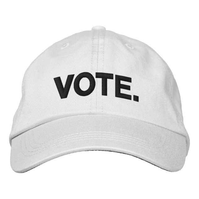 Casquette Brodée Voter noir et blanc texte moderne en gras (Devant)