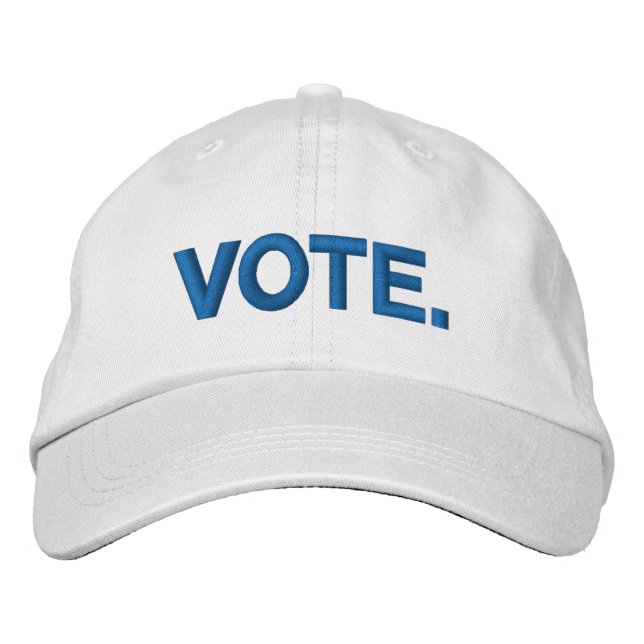 Casquette Brodée Votez bleu et blanc moderne (Devant)